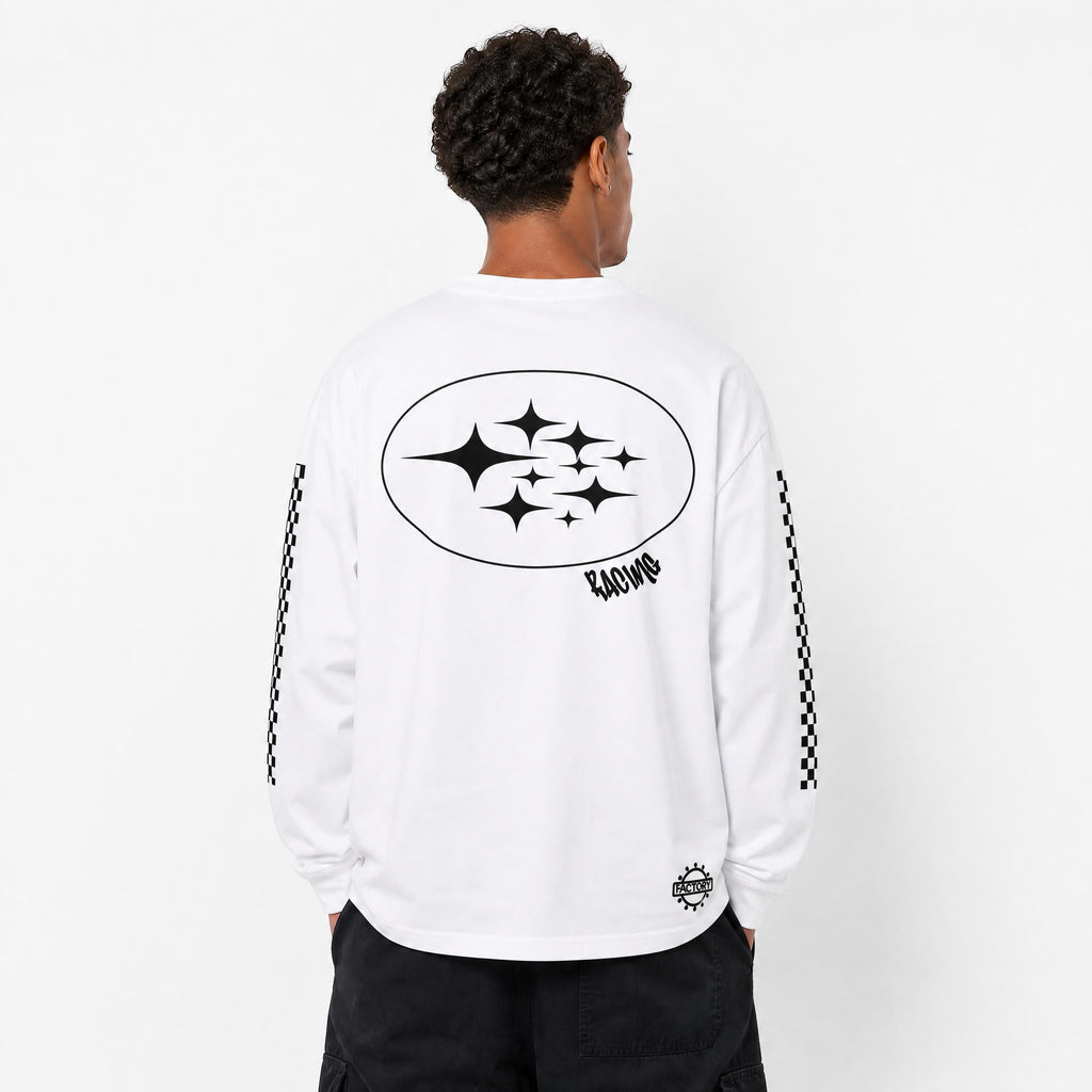 T-Shirt Oversize GRIT Racing Blanc - dos