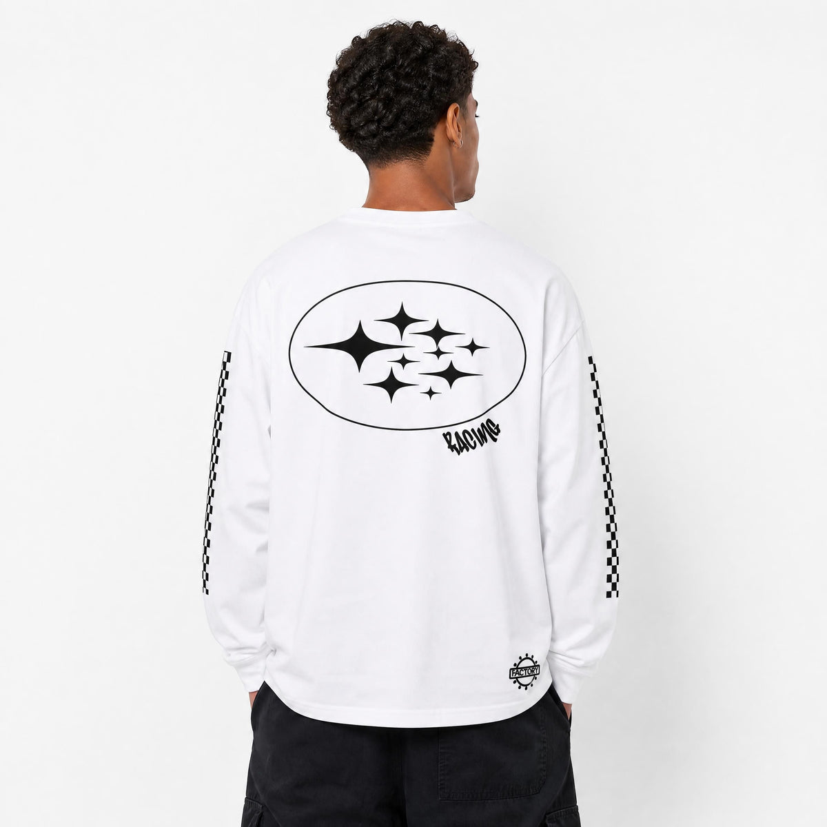 T-Shirt Oversize GRIT Racing Blanc - dos